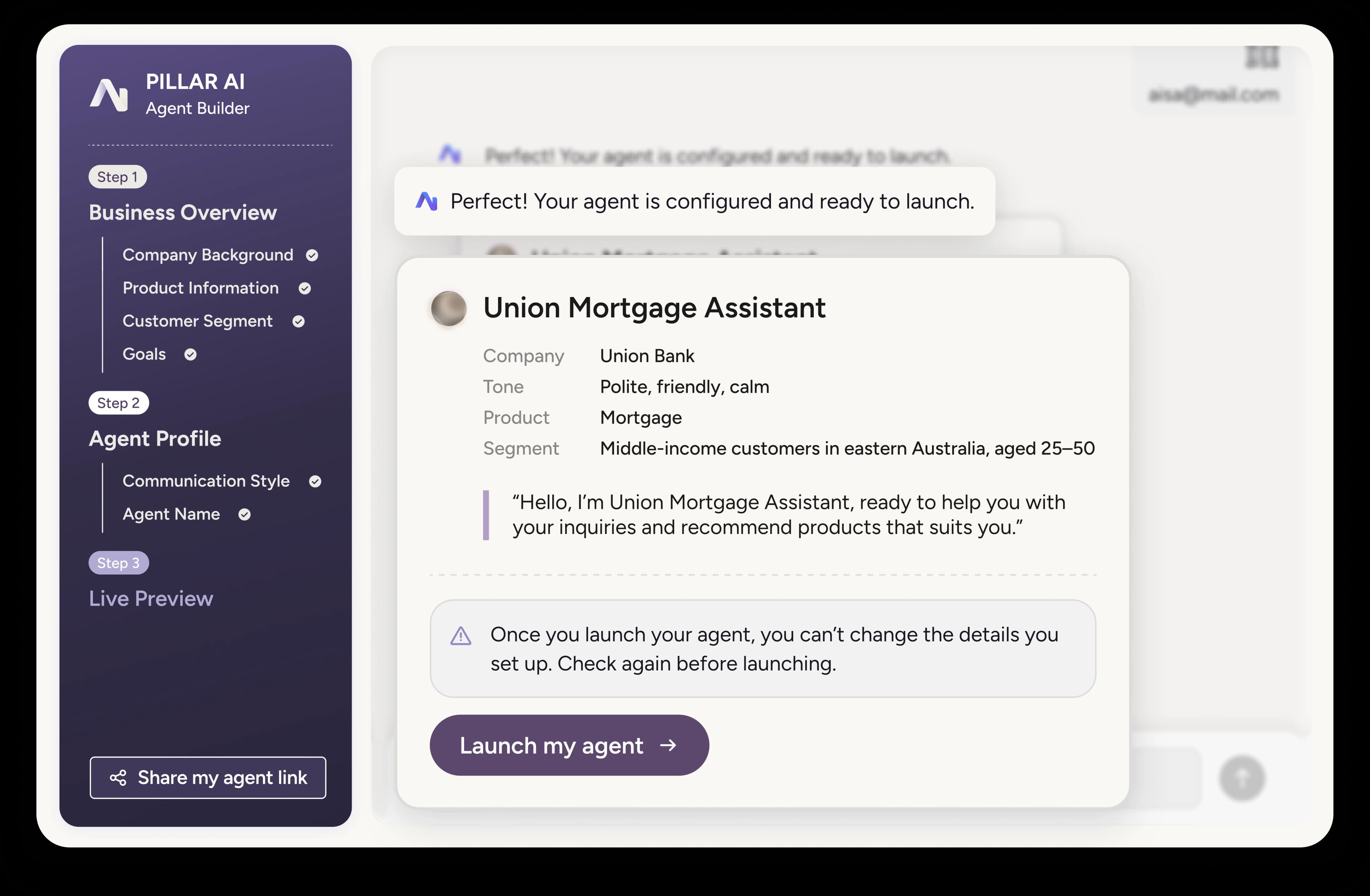 Set up your agent.